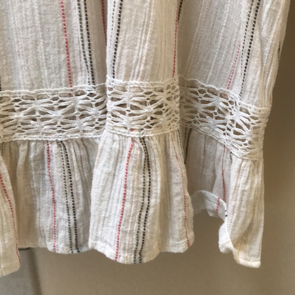 striped blouse-Style &Co Cotton with crochet lace - Picture 8 of 10